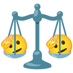 saluting face and balance scale
