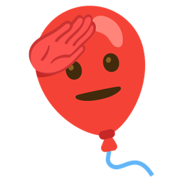 saluting face and balloon