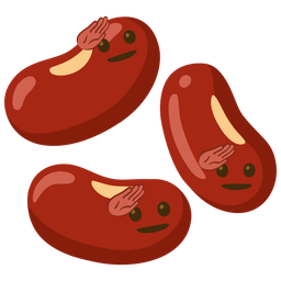 saluting face and beans