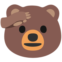 saluting face and bear