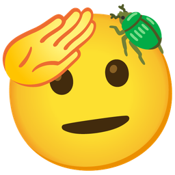 saluting face and beetle