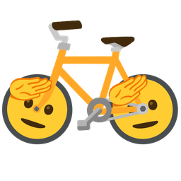 saluting face and bicycle