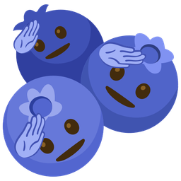 saluting face and blueberries