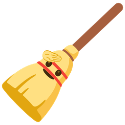 saluting face and broom