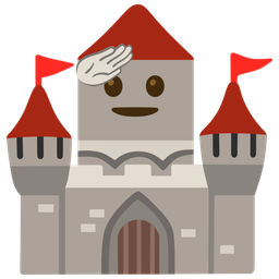 saluting face and castle