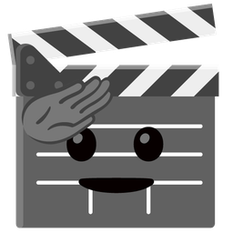 saluting face and clapper board