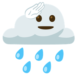 saluting face and cloud with rain