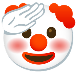 saluting face and clown face
