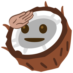 saluting face and coconut