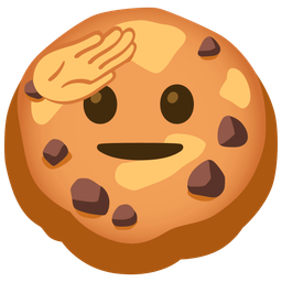 saluting face and cookie