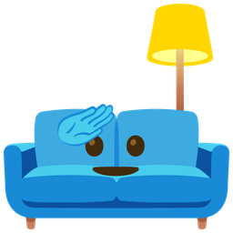 saluting face and couch and lamp