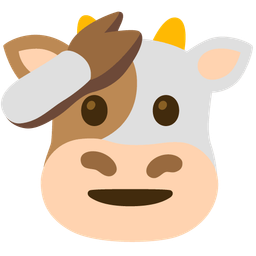 saluting face and cow face