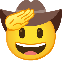 saluting face and cowboy hat face