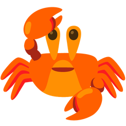 saluting face and crab