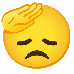 saluting face and disappointed face