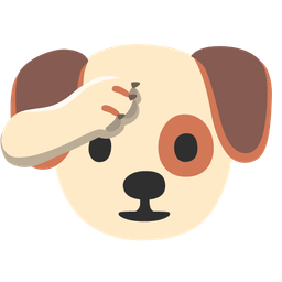 saluting face and dog face