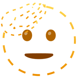 saluting face and dotted line face