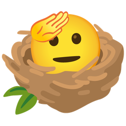 saluting face and empty nest