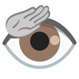 saluting face and eye