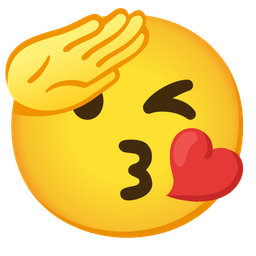 Saluting face and Face blowing a kiss