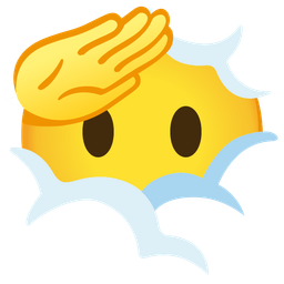 saluting face and face in clouds