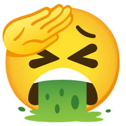 saluting face and face vomiting