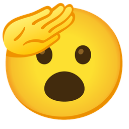 saluting face and face with open mouth