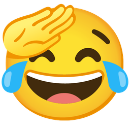 Saluting face and Face with tears of joy