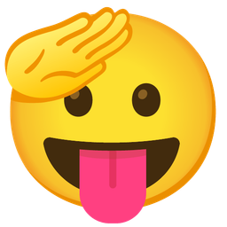 Saluting face and Face with tongue