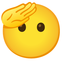 saluting face and face without mouth