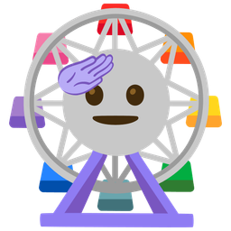 saluting face and ferris wheel