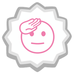 saluting face and fish cake with swirl