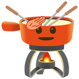 saluting face and fondue