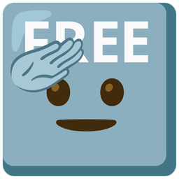 saluting face and FREE button