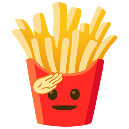 saluting face and french fries