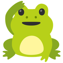 saluting face and frog