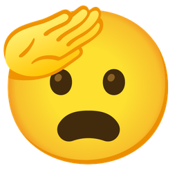 saluting face and frowning face with open mouth