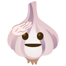 saluting face and garlic