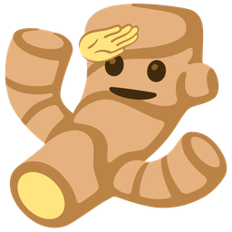 saluting face and ginger root