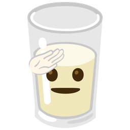 saluting face and glass of milk