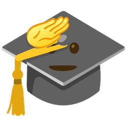 saluting face and graduation cap