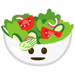 saluting face and green salad