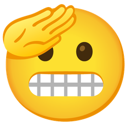 saluting face and grimacing face