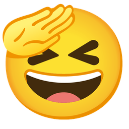 Saluting face and Grinning squinting face