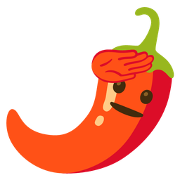 saluting face and hot pepper