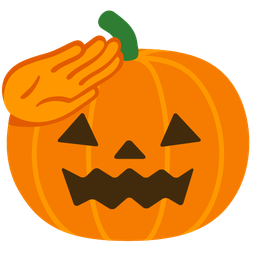 saluting face and jack-o-lantern