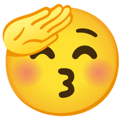 Saluting face and Kissing face with closed eyes