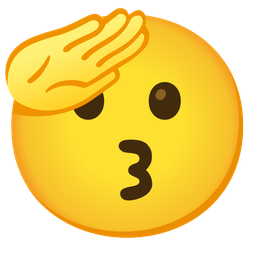 Saluting face and Kissing face