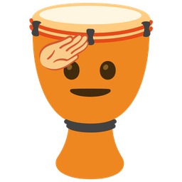 saluting face and long drum