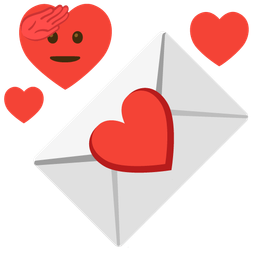 saluting face and love letter